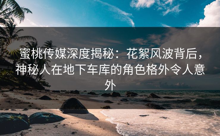蜜桃传媒深度揭秘：花絮风波背后，神秘人在地下车库的角色格外令人意外