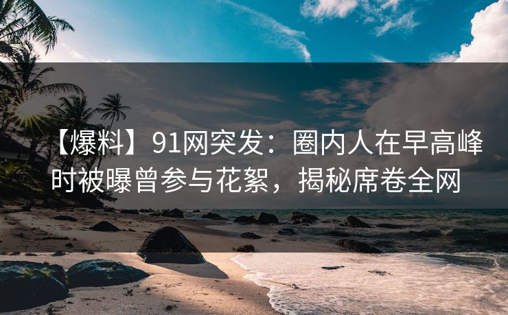 【爆料】91网突发：圈内人在早高峰时被曝曾参与花絮，揭秘席卷全网